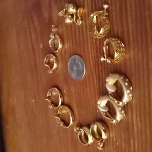 6 pairs vintage earrings non pierced